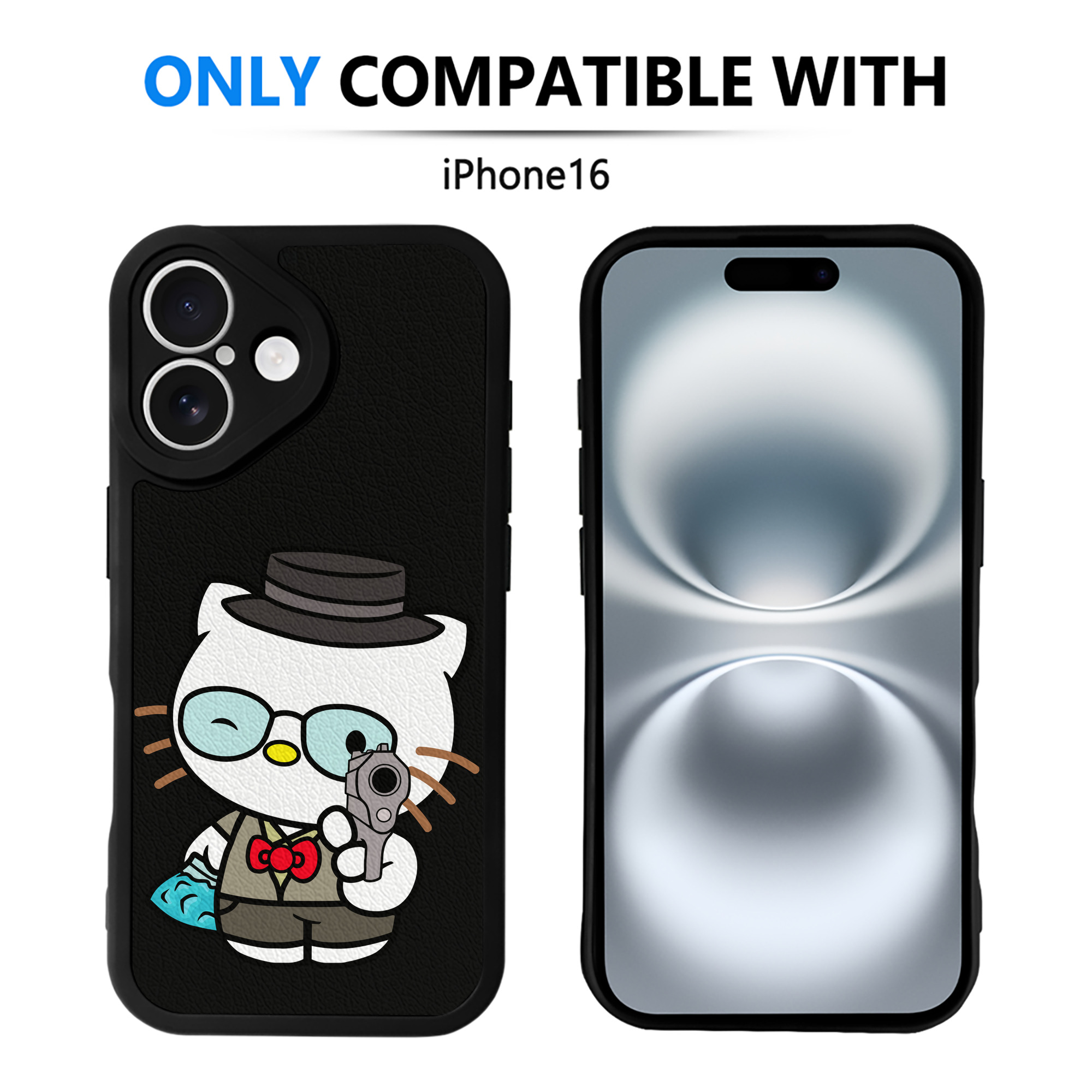 （画像用） Hello Kitty ハローキティ 【iPhone 16シリーズ対応】シリコンスマホケース（レザー調） 材質：シリコン